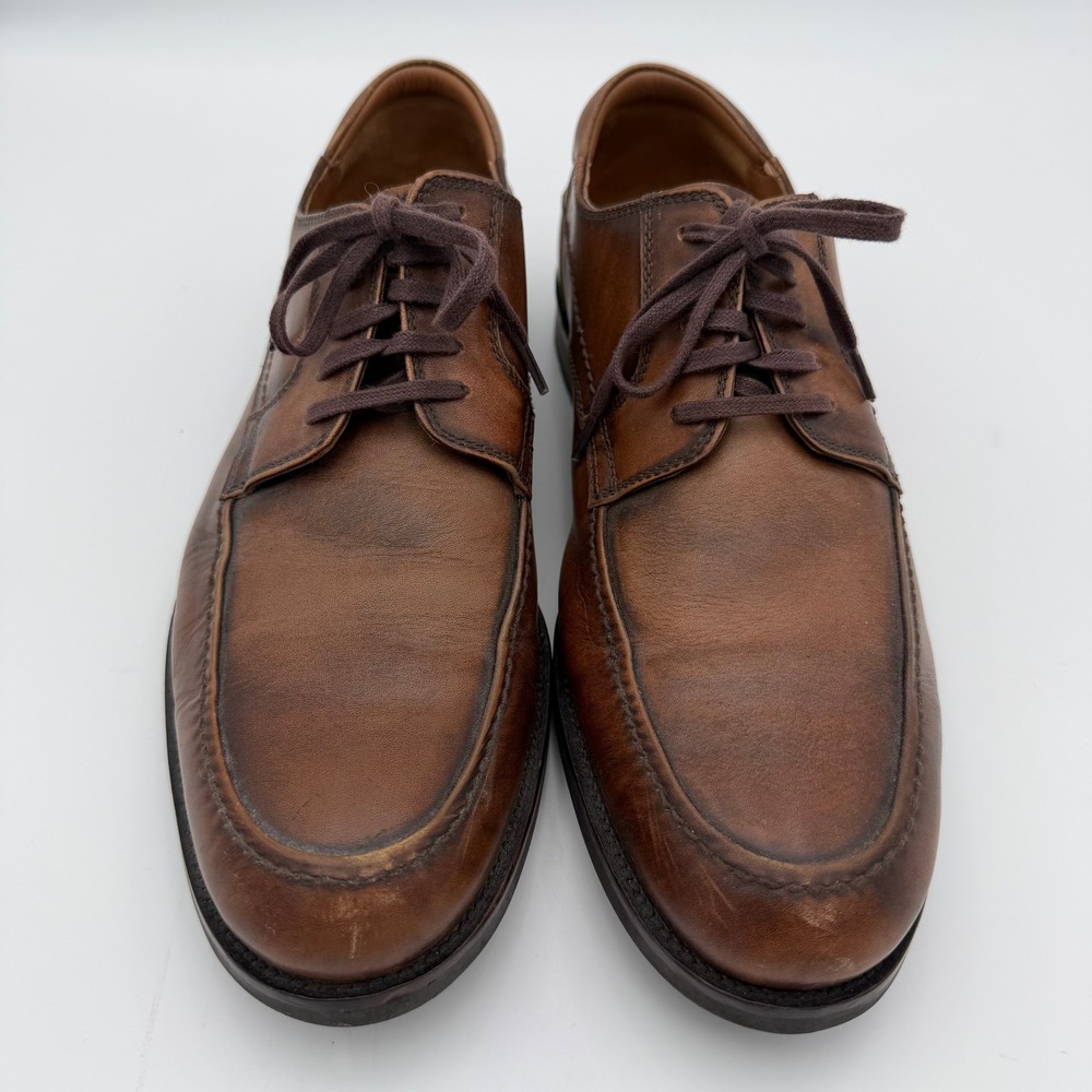 Johnston & Murphy sheepskin oxford derby dress shoes brown leather mens 9.5